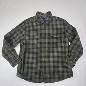 UNTUCKit Men's Green Black Flannel Tignanello Long Sleeve Shirt Size XL